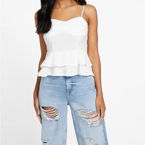 🤍 NEW Guess Mariana Top – White – Size Medium 🤍